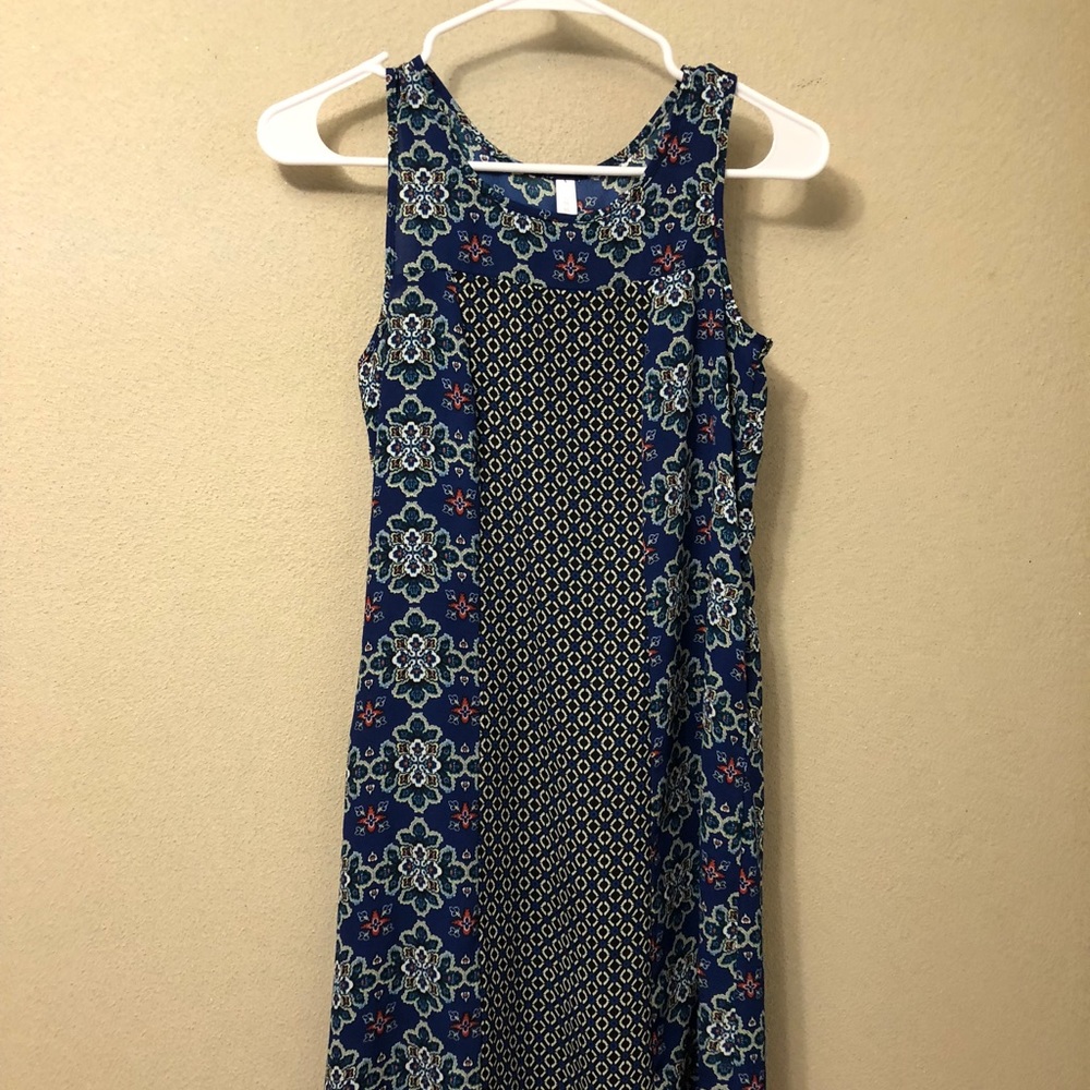 Patterned Short Sleeved Dress